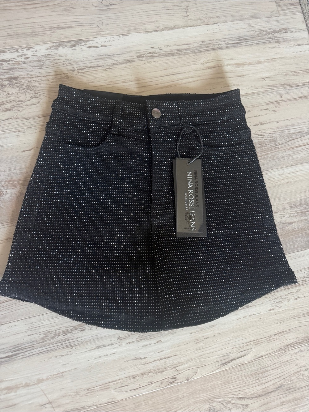 Black Rhinestone skort